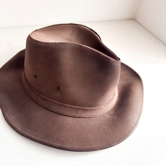 Minnentonka Brown Leather Western Cowboy Hat XL - Picture 3 of 7